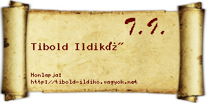 Tibold Ildikó névjegykártya