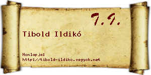 Tibold Ildikó névjegykártya