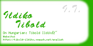 ildiko tibold business card